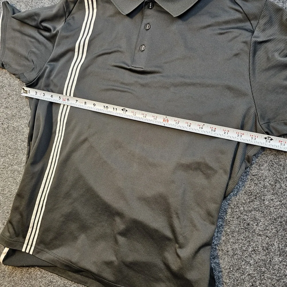 Adidas ClimaCool Golf Polo Shirt Men's XL Black Striped Performance Short Sleeve